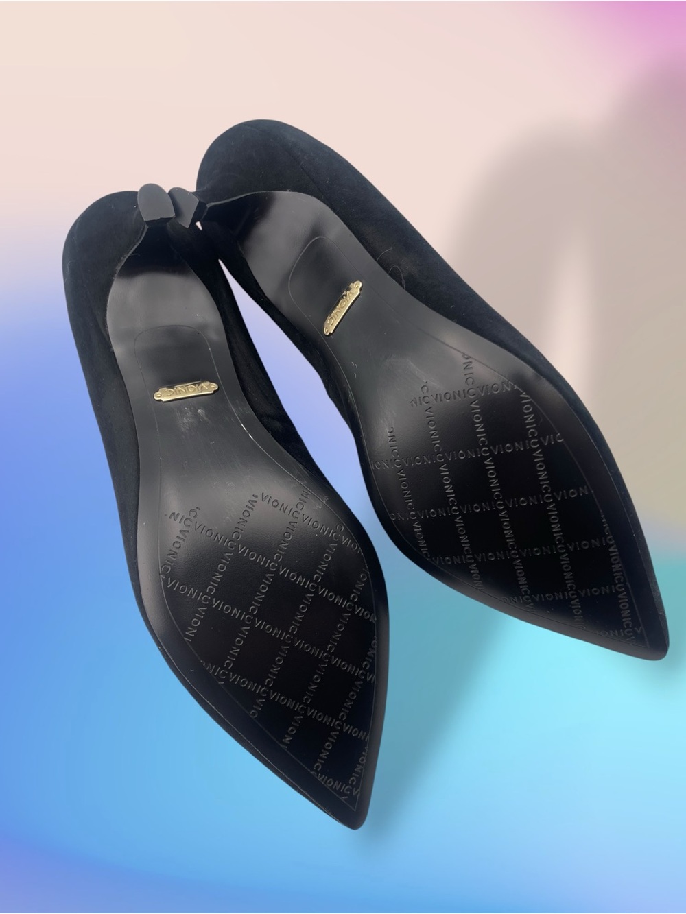 Vionic Josie Black Suede Pointed Toe Kitten Heel Pump Orthotic Comfort Size 6.5 - Picture 10 of 14